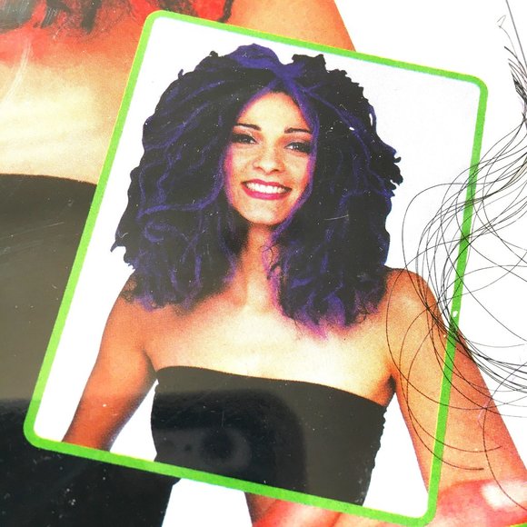 Dreadlock Party Purple & Blk Wig  NWT NOS VTG - Picture 2 of 8